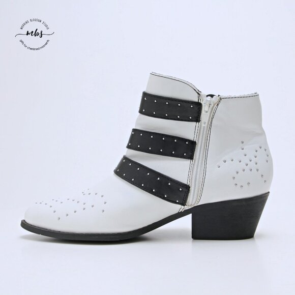 Mari A. Stellar Studded Triple Buckles Booties - Picture 7 of 14